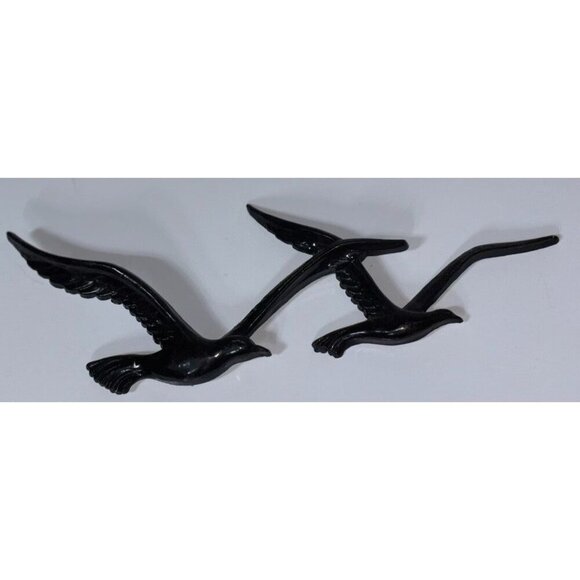 Vtg Homco Black Flying Birds Wall‎ Hanging MCM Decor Retro - Picture 1 of 5